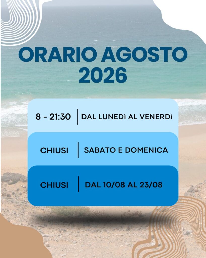 Orario estivo-Agosto 2026